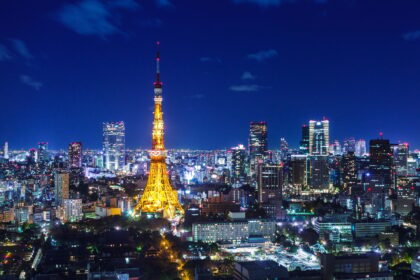 Tokyo city skyline at night